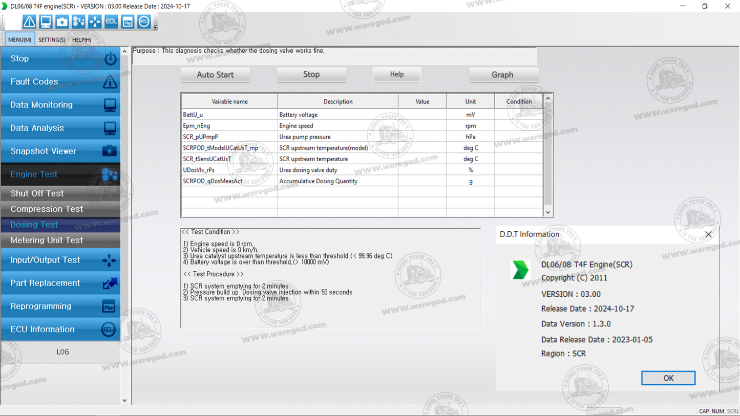 DOOSAN DIAGNOSTIC TOOL DL06-08 T4F ENGINE (SCR) 03.00 [10.2024]