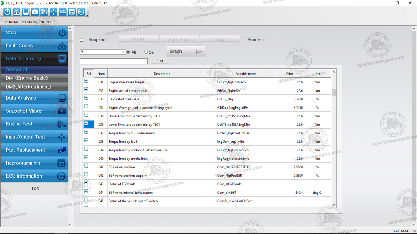 DOOSAN DIAGNOSTIC TOOL DL06-08 T4F ENGINE (SCR) 03.00 [10.2024]