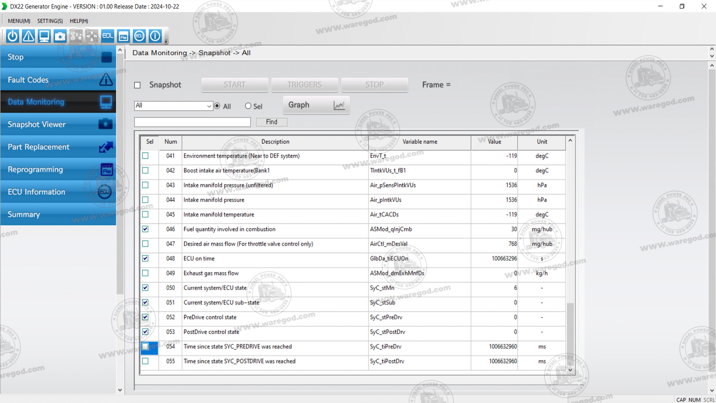 DOOSAN DIAGNOSTIC TOOL DX22 GENERATOR ENGINE 01.00 [10.2024]