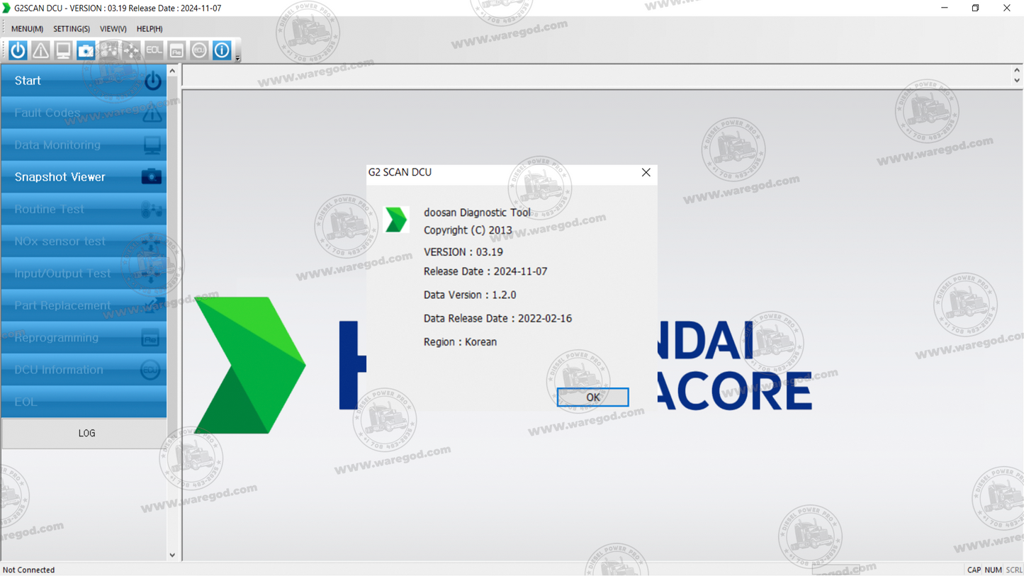 DOOSAN DIAGNOSTIC TOOL G2 SCAN DCU 03.19 [11.2024]