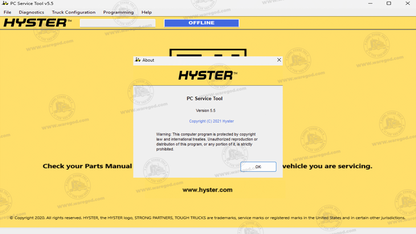 HYSTER PC SERVICE TOOL 5.5 ORIGINAL ACTIVATION