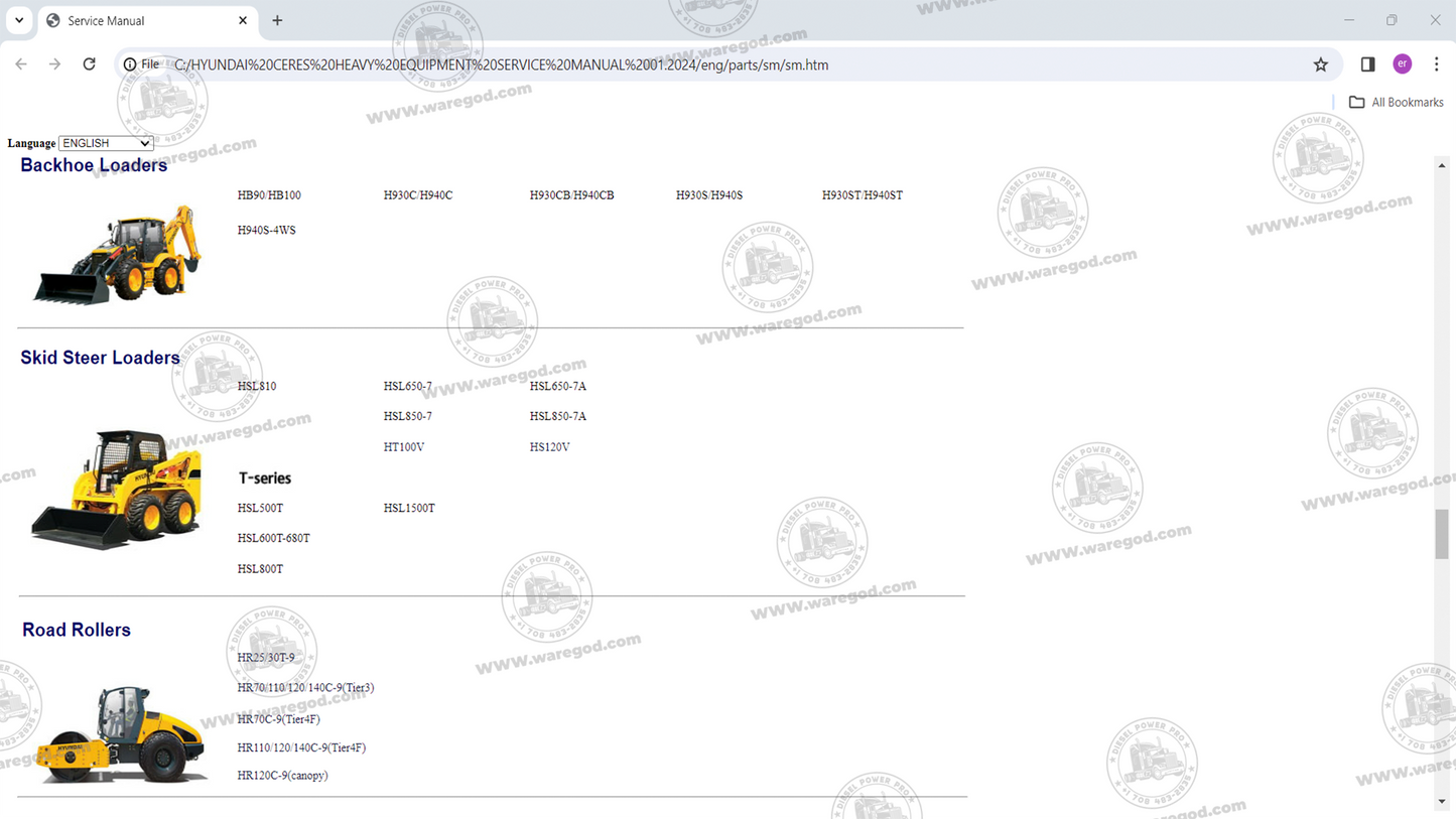 HYUNDAI CERES HEAVY EQUIPMENT SERVICE MANUAL 01.2024