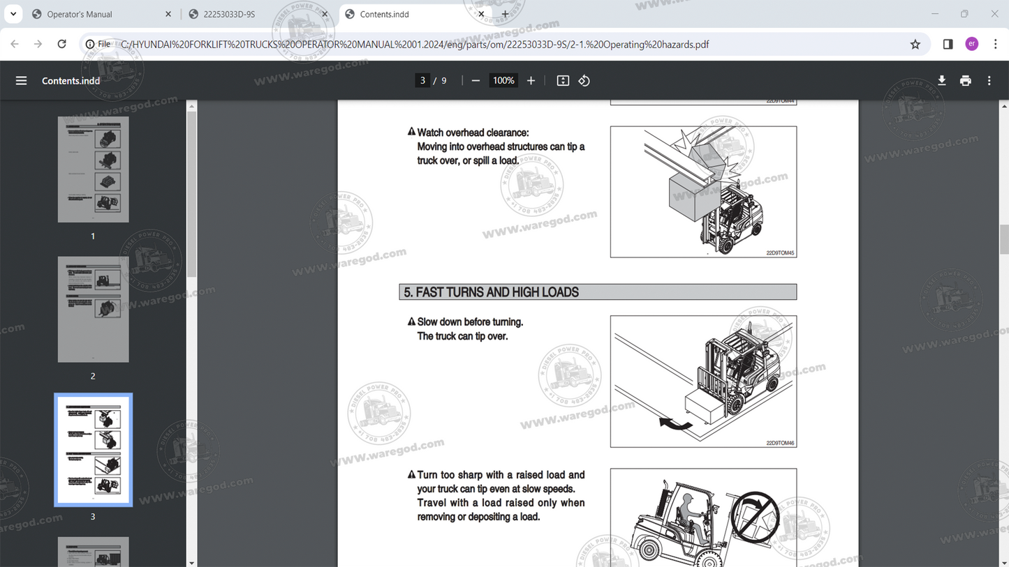 HYUNDAI FORKLIFT TRUCKS OPERATOR MANUAL 01.2024