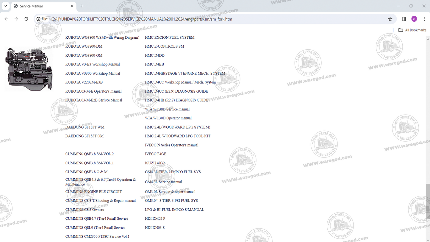 HYUNDAI FORKLIFT TRUCKS SERVICE MANUAL 01.2024