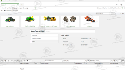 JOHN DEERE & HITACHI PARTS ADVISOR 10.2025
