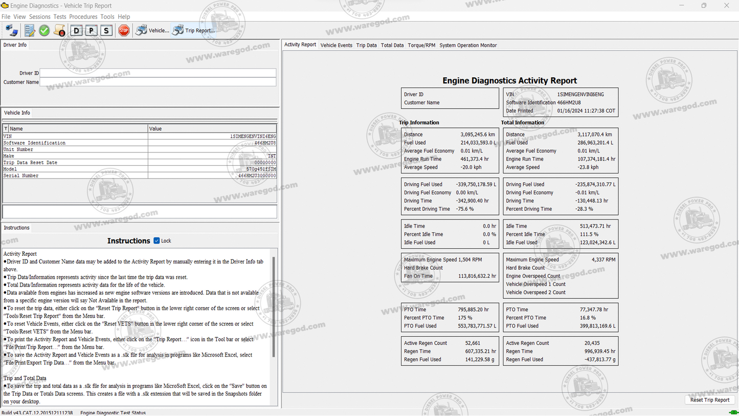 NAVISTAR ENGINE 43 CAT 12 [12.2015]