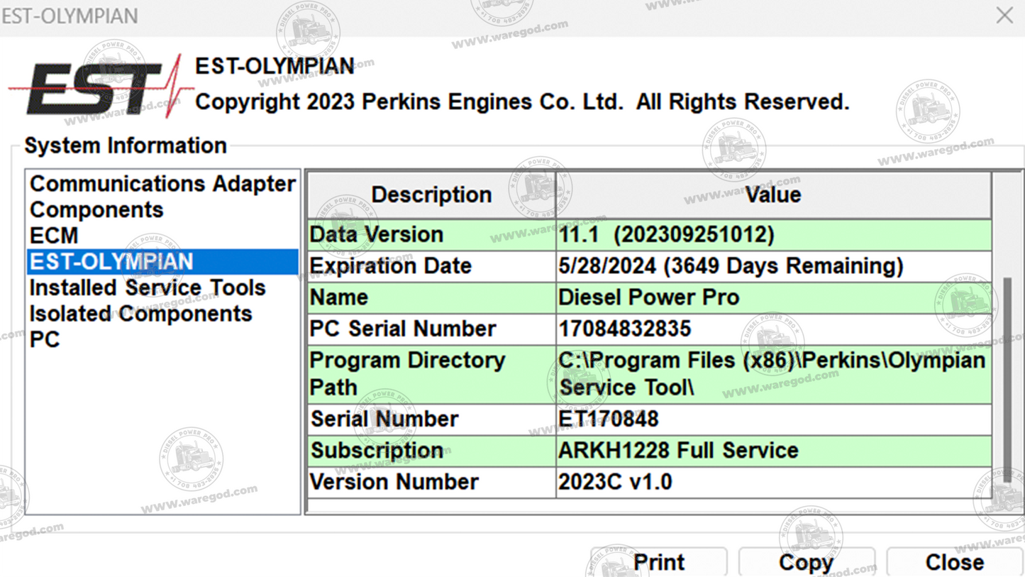 PERKINS OLYMPIAN EST 2023C