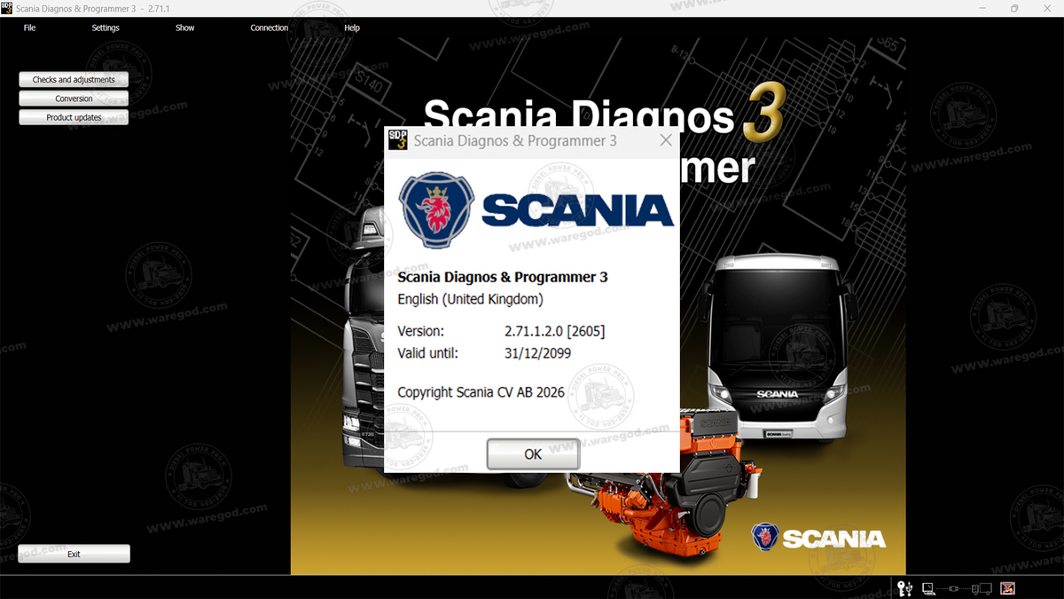 SCANIA DIAGNOS & PROGRAMMER MARINE & INDUSTRIAL 3 2.71.1.2.0
