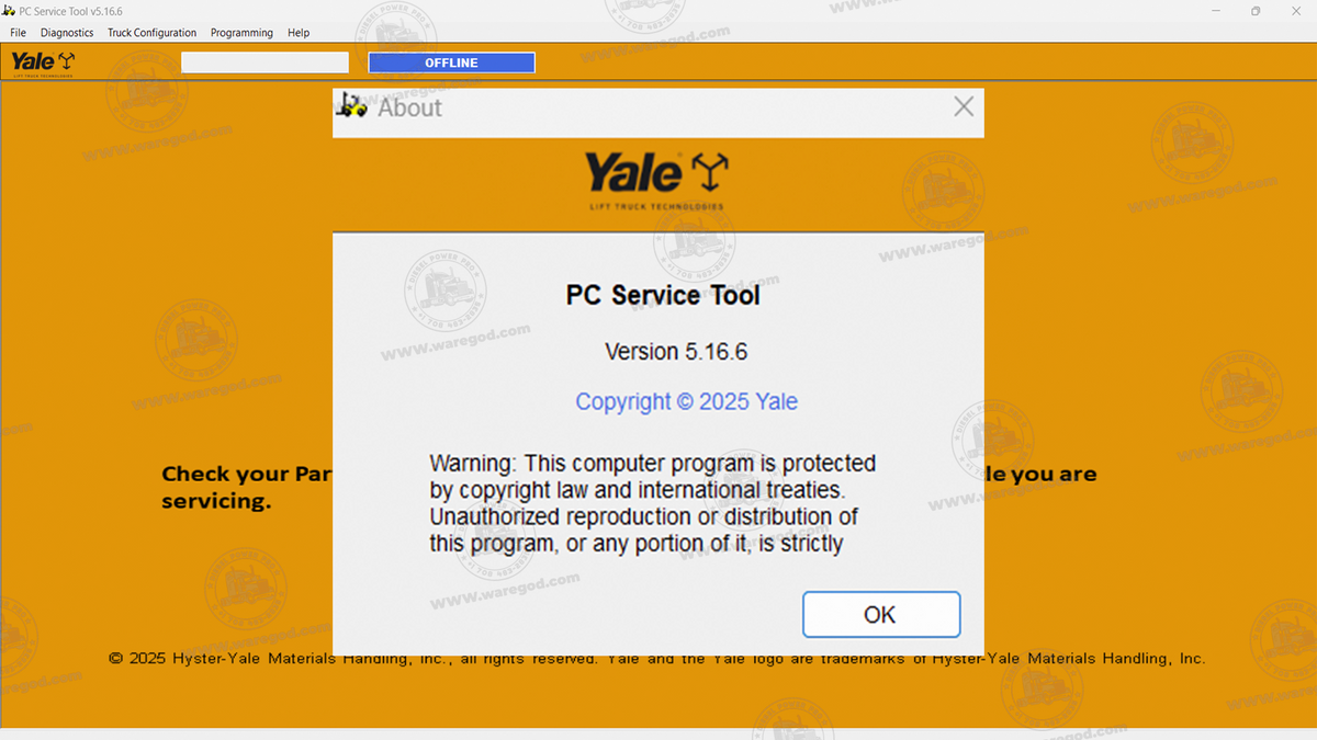 YALE PC SERVICE TOOL 5.16.6 ORIGINAL ACTIVATION