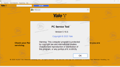 YALE PC SERVICE TOOL 5.16.6 ORIGINAL ACTIVATION