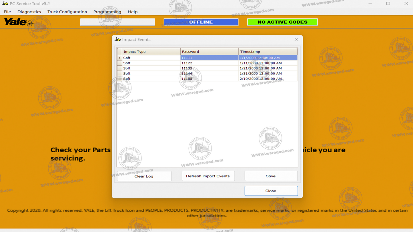 YALE PC SERVICE TOOL 5.2