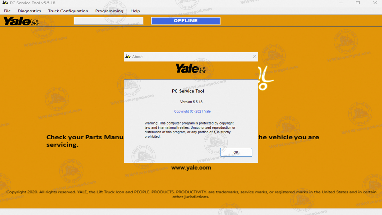 YALE PC SERVICE TOOL 5.5.18 ORIGINAL ACTIVATION