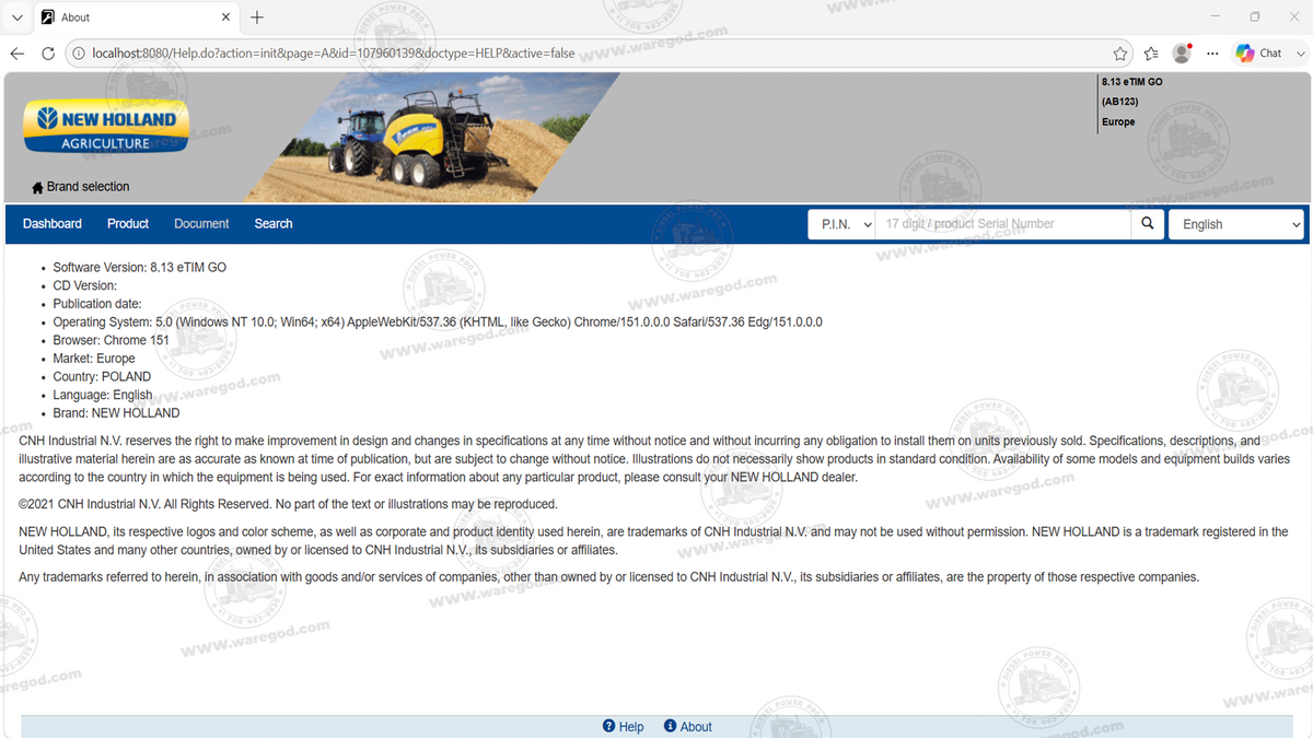 eTIM GO NEW HOLLAND AGRICULTURE 02.2026